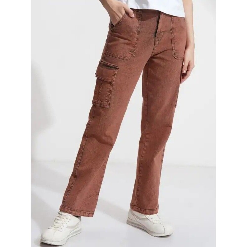 Universal Thread High-Rise Slim Straight Cargo Pants - Brown/Dusty Rose, Size...